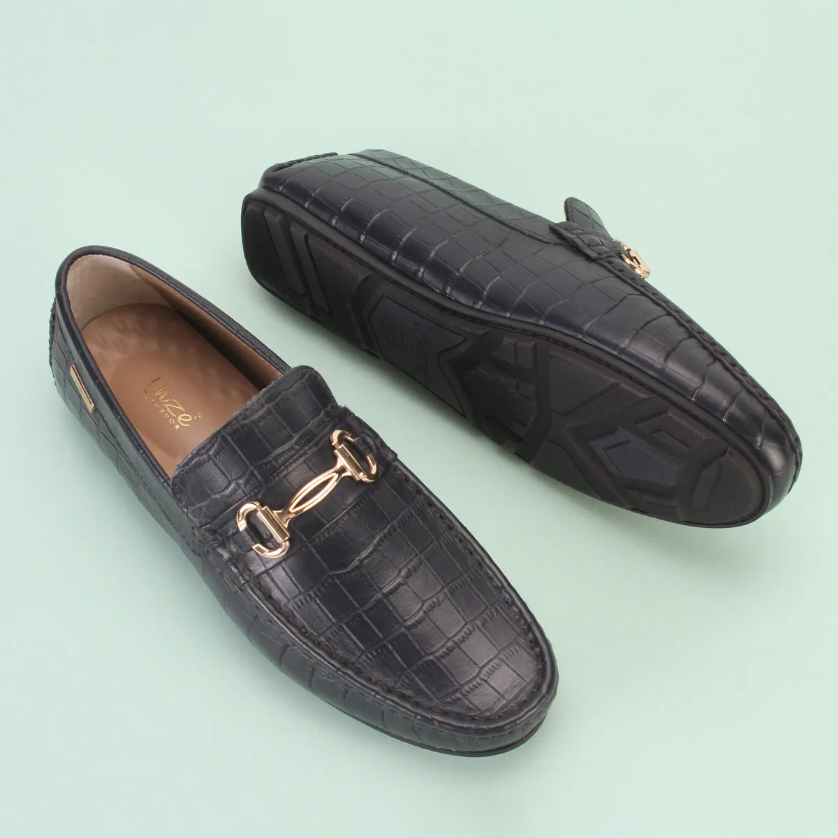 Men's "TWIXER" Textured Leather Moccasins Shoes