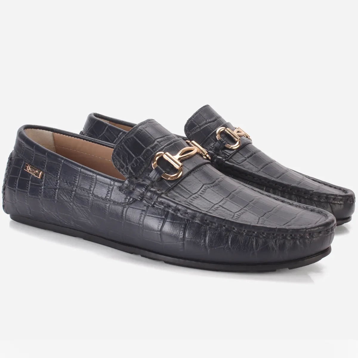 Men's "TWIXER" Textured Leather Moccasins Shoes