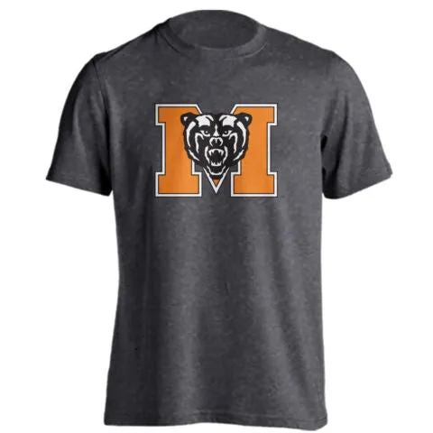 Mercer University Bears MU Football Block "M" with Mascot Short Sleeve T-Shirt