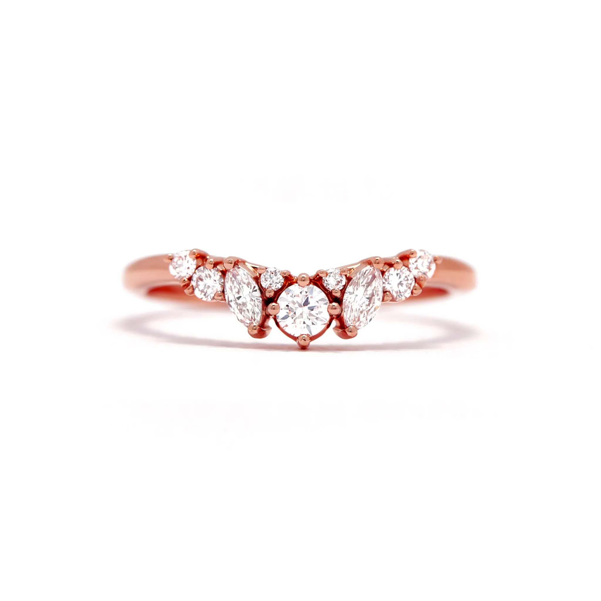 Morgane Curved Multi Stone Diamond Ring