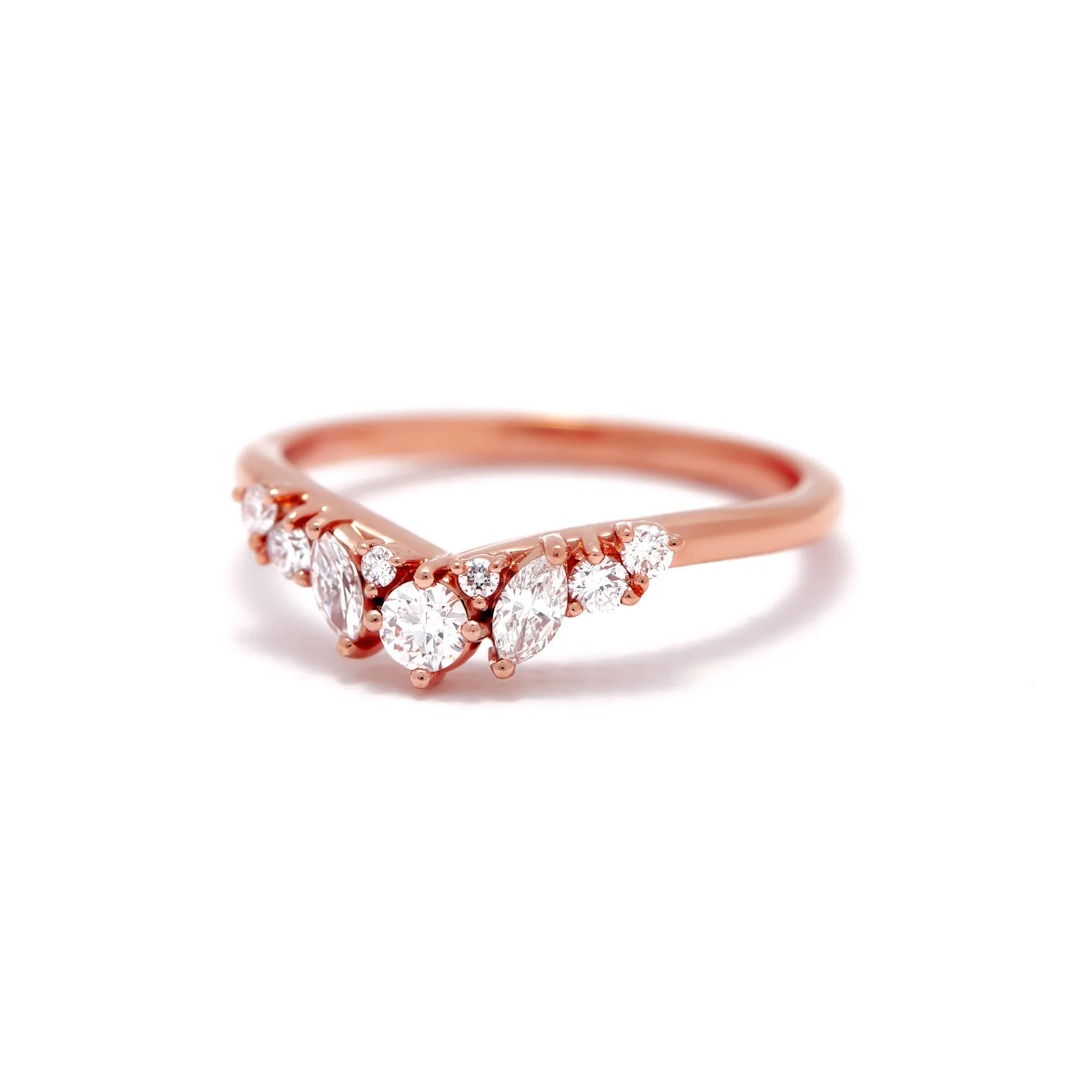 Morgane Curved Multi Stone Diamond Ring