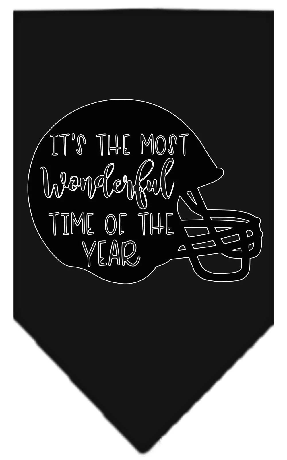 Most Wonderful Time Of The Year (football) Screen Print Bandana Black Small