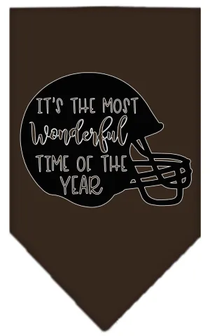 Most Wonderful Time Of The Year (football) Screen Print Bandana Cocoa Large