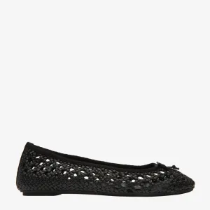 Natalie Black Woven ballet flat