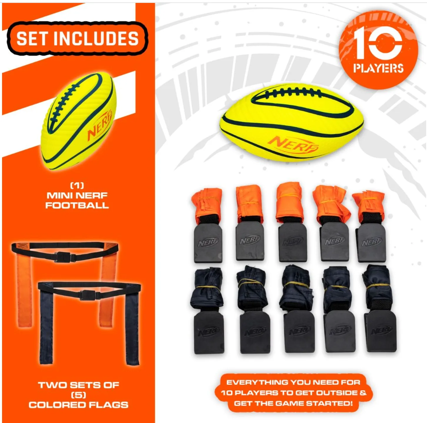 Nerf 10 Player Flag Football Set