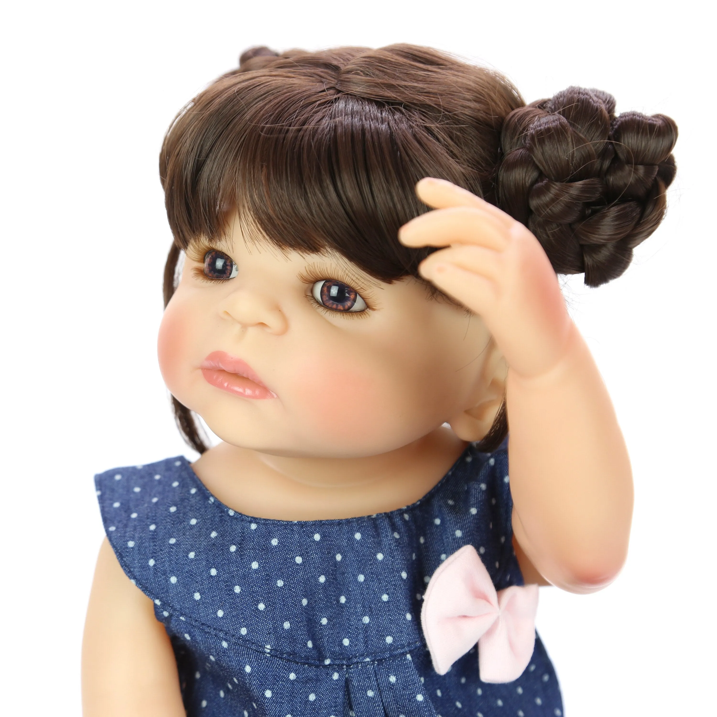 New 55cm All Silicone Body Reborn Girl Lifelike Baby Doll DIY Hair Newborn Princess Toddler Toy Bonecas Waterproof Birthday Gift