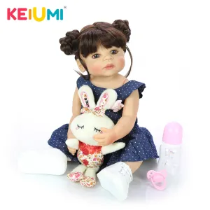 New 55cm All Silicone Body Reborn Girl Lifelike Baby Doll DIY Hair Newborn Princess Toddler Toy Bonecas Waterproof Birthday Gift