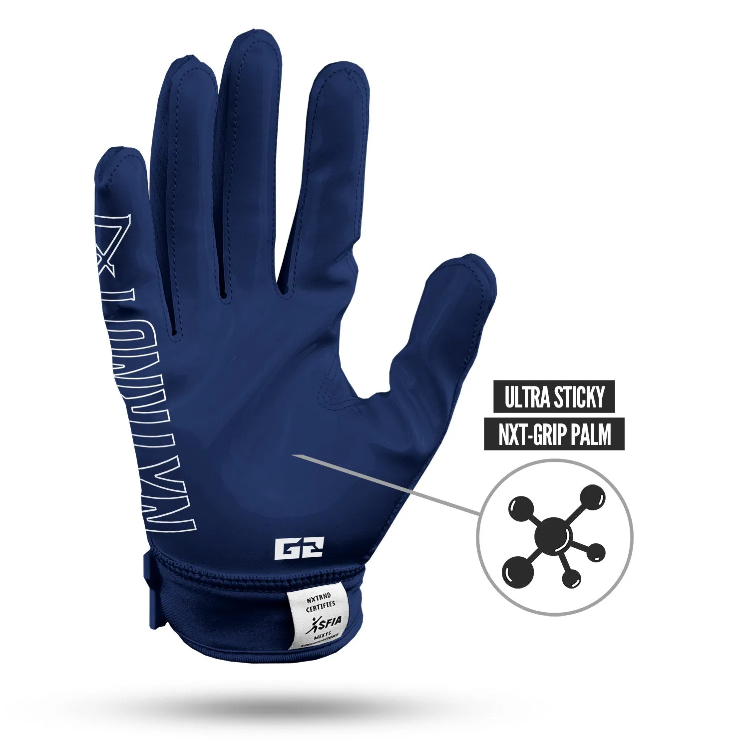 NXTRND G2® Football Gloves Navy Blue