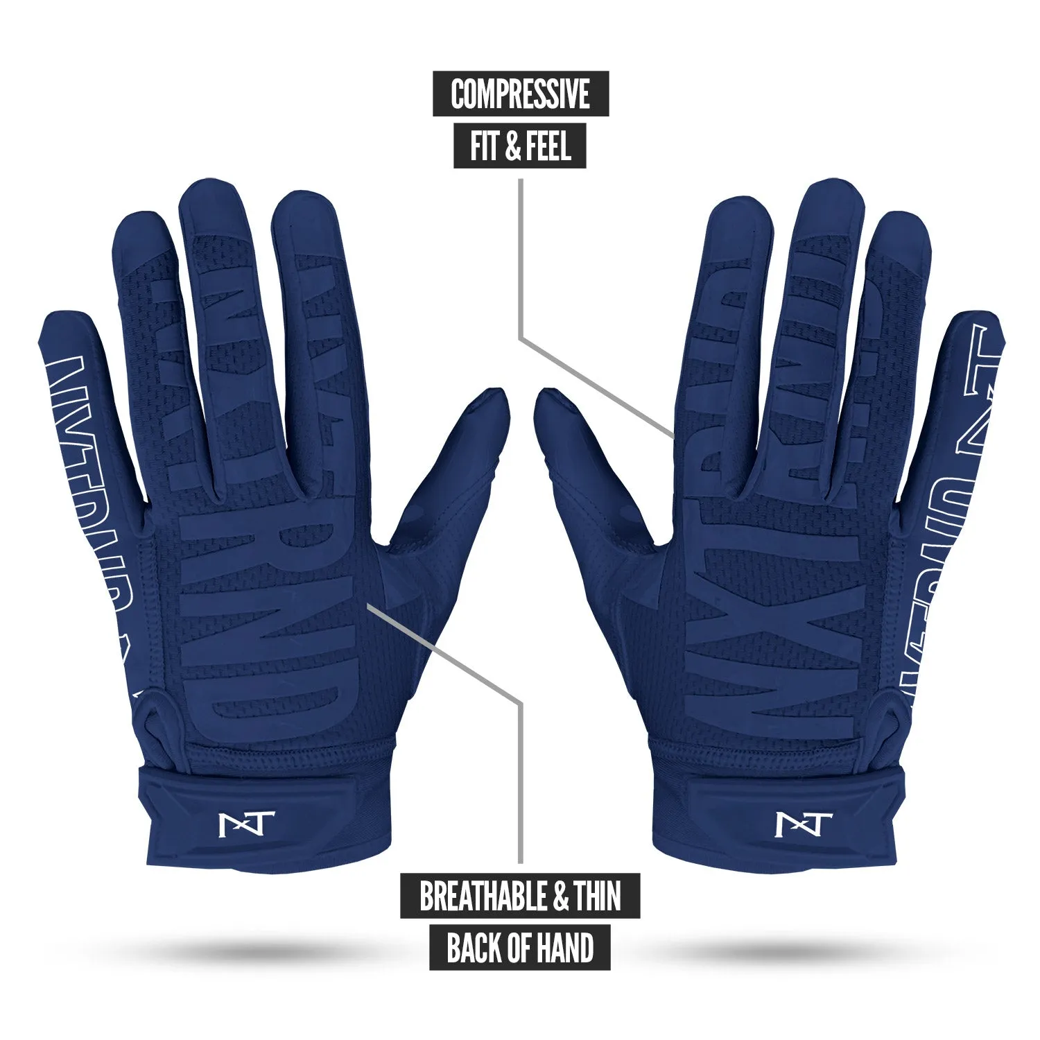 NXTRND G2® Football Gloves Navy Blue