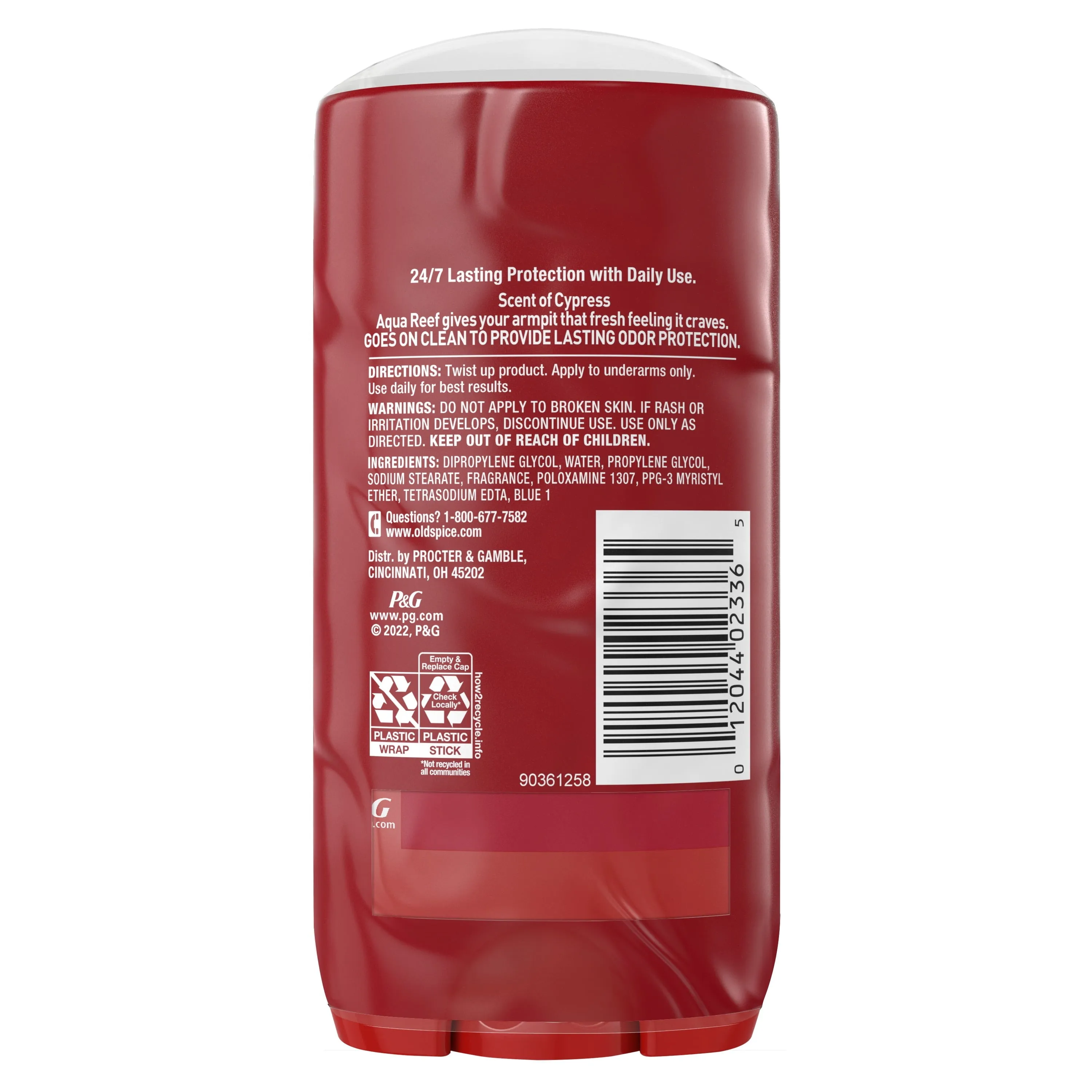 Old Spice Men's Aluminum-Free Deodorant, Aqua Reef, 3.0 oz Twin Pack