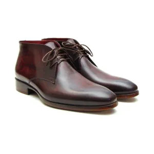 Paul Parkman Handmade Designer Shoes Men's Handmade Designer Shoes Chukka Brown Burgundy Boots (PM5234)