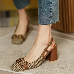 Purpdrank - High Heel Sandals for Women Summer Ladies Pumps Square Toe Buckle Heels Female Sandals Mixed Colors Party Wedding Shoes