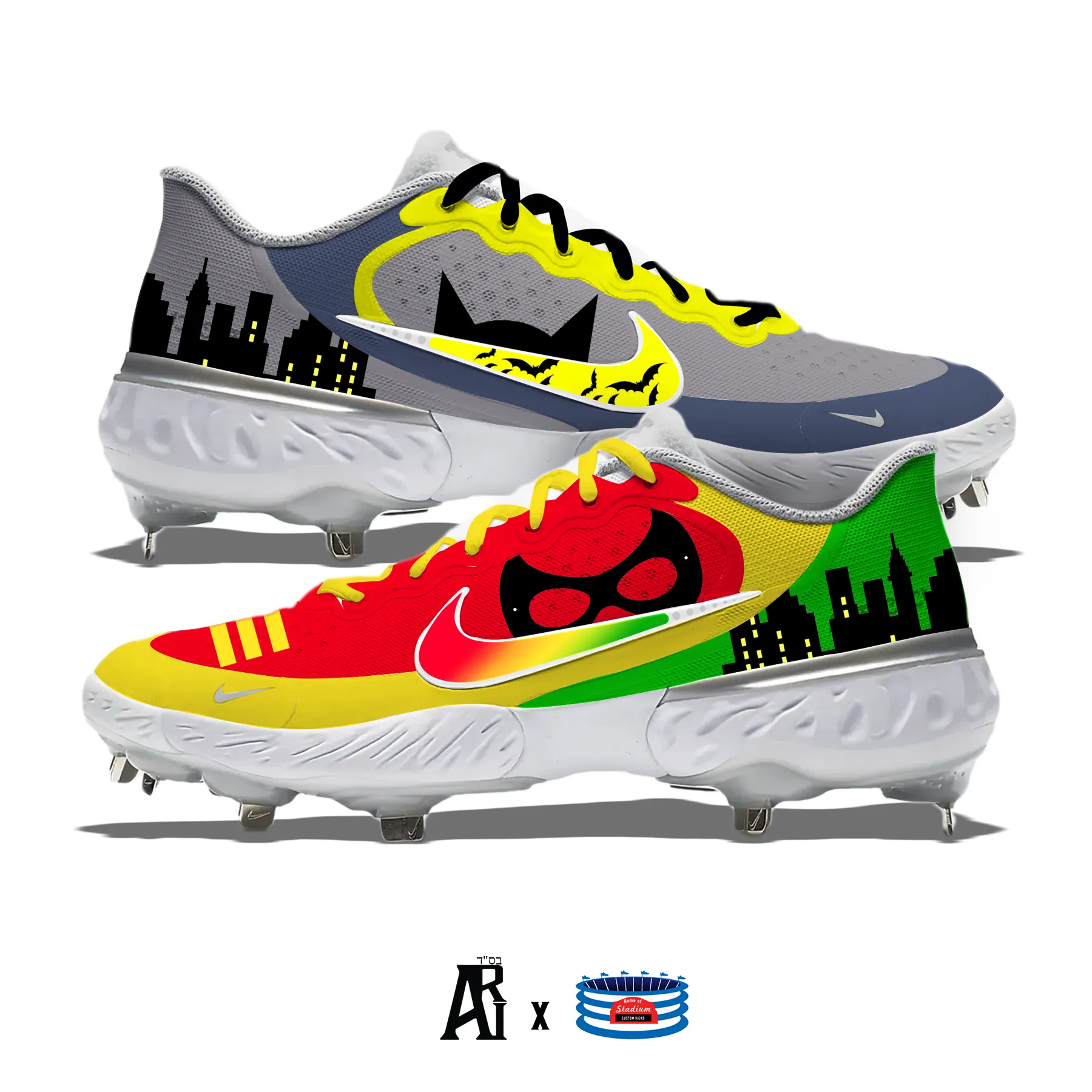 "Gotham Duo" Nike Alpha Huarache Elite 3 Low Cleats