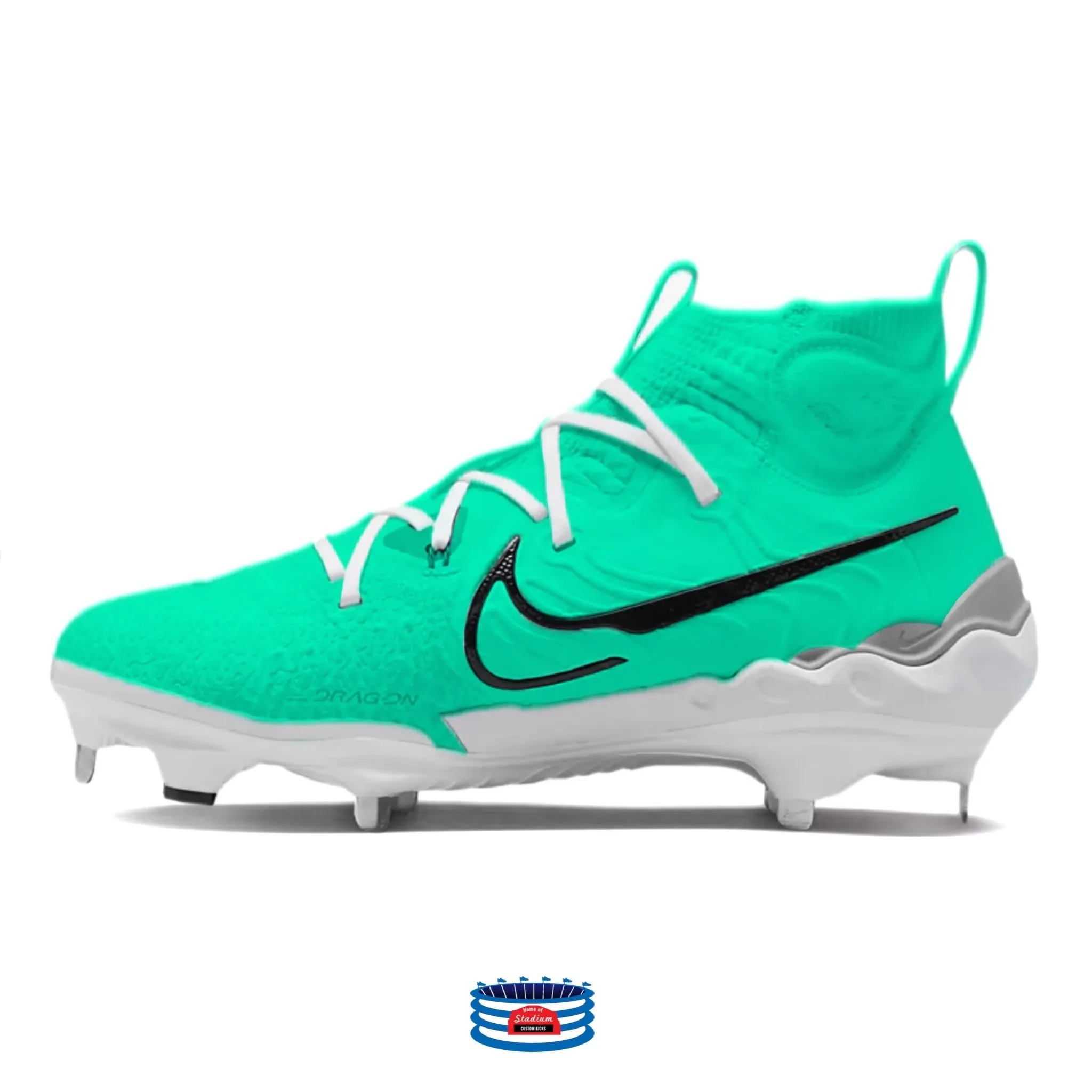 "Mint Green" Nike Alpha Huarache NXT Baseball Cleats by Stadium Custom Kicks