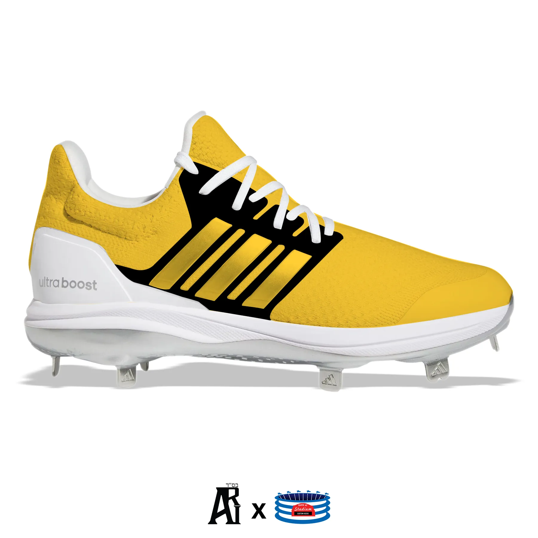 "Pittsburgh" Adidas Ultraboost DNA 5.0 Cleats by Stadium Custom Kicks