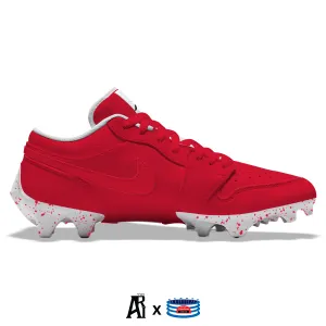 "Red Color Rush” Jordan 1 Vapor Edge Low Cleats