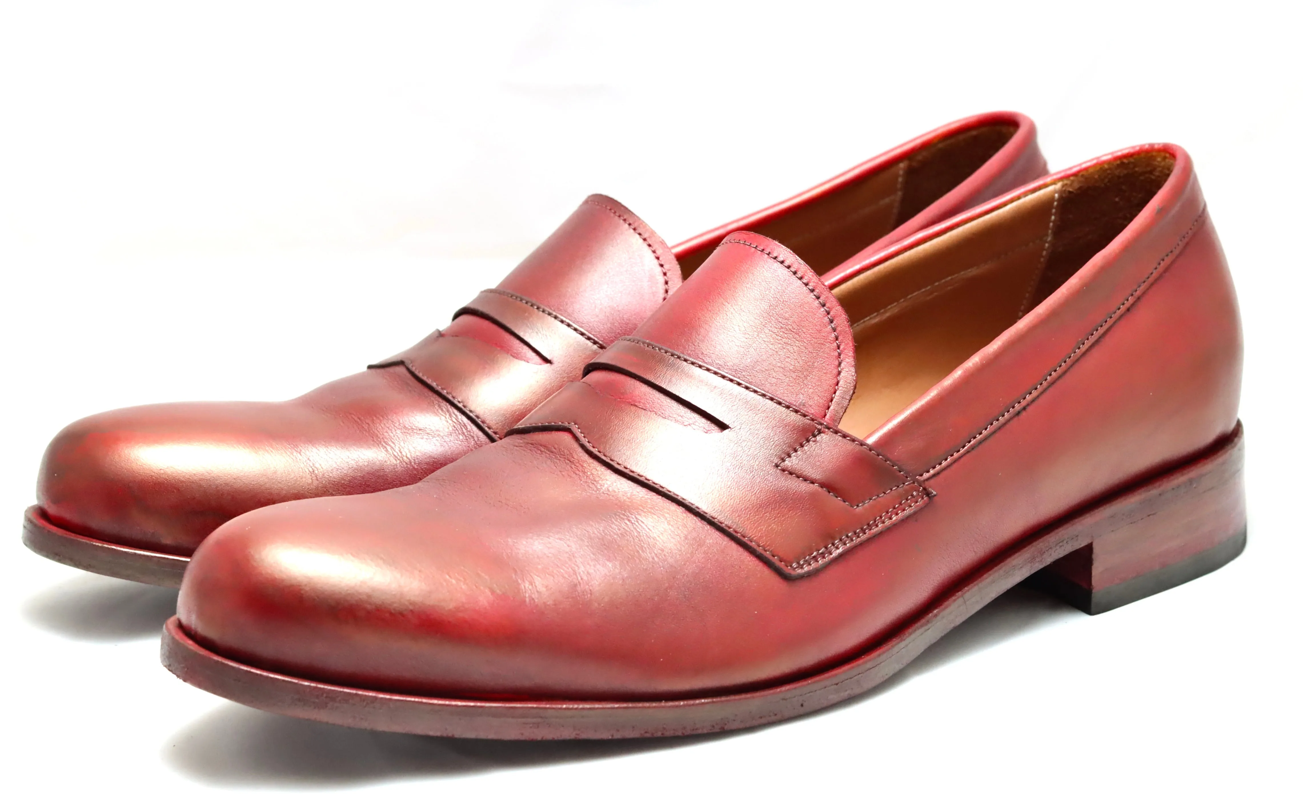 Saddle Loafer  |  Dark red  | Calf