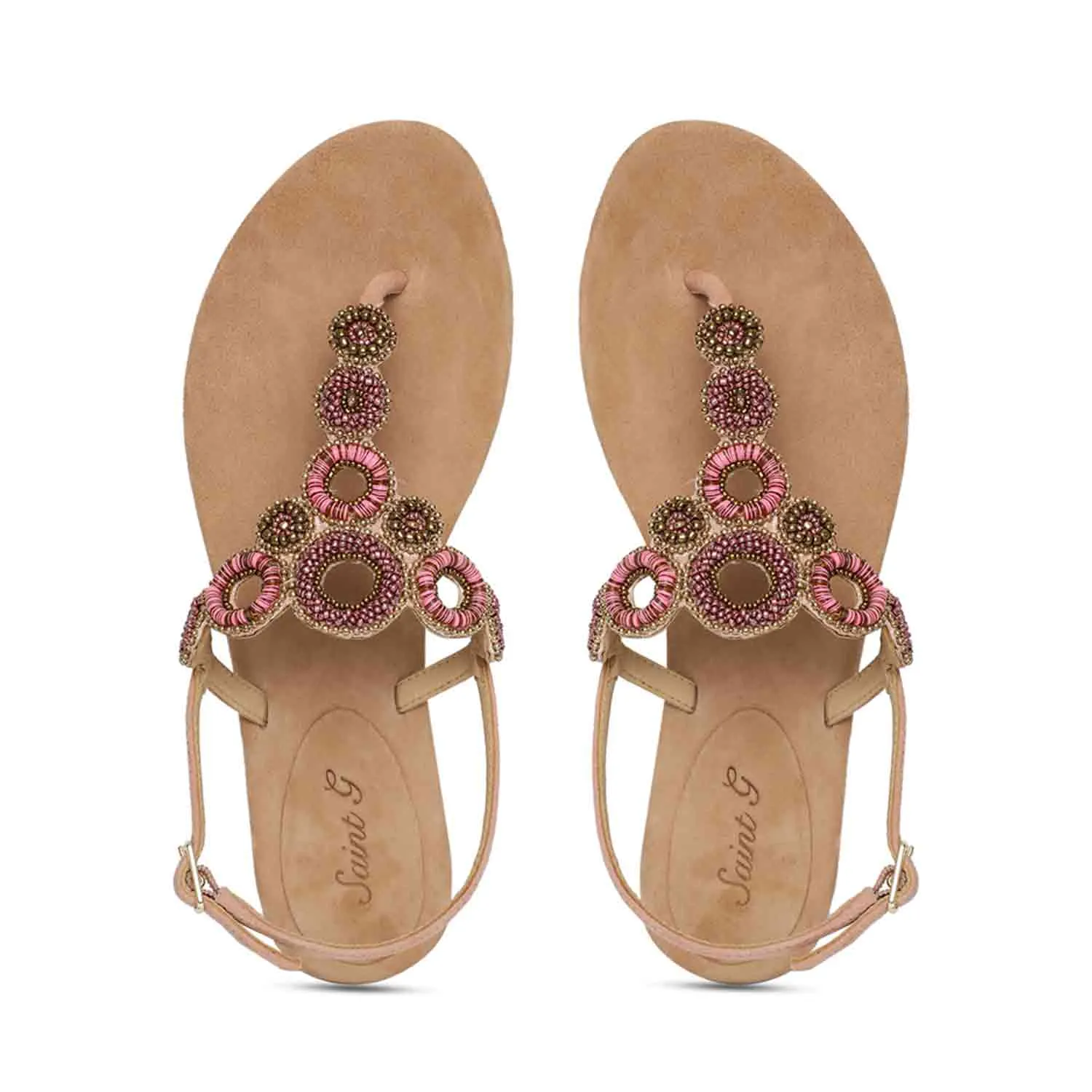 Saint Chiara Nude Leather Flats