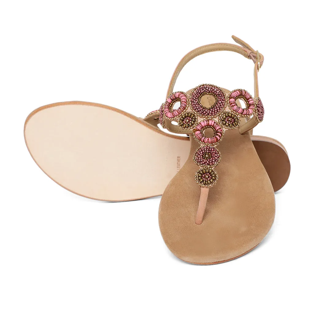 Saint Chiara Nude Leather Flats