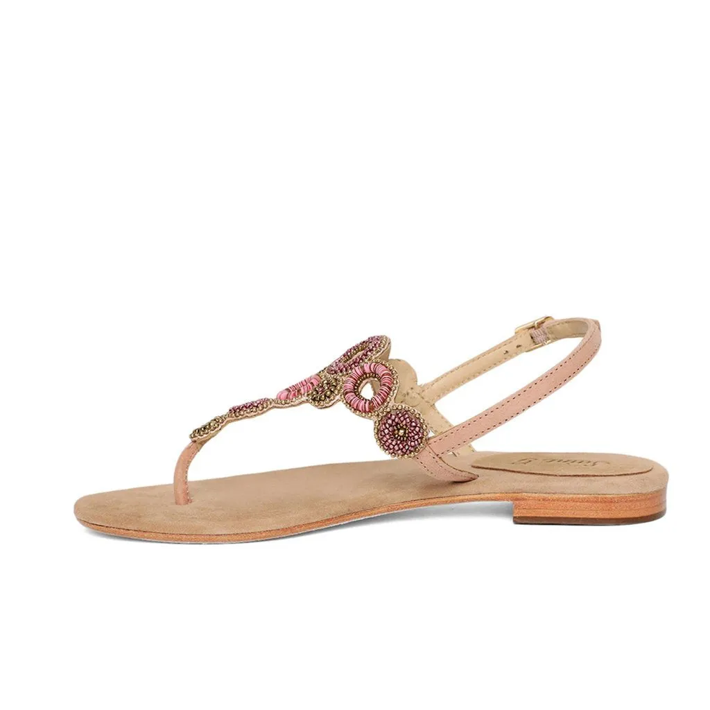 Saint Chiara Nude Leather Flats