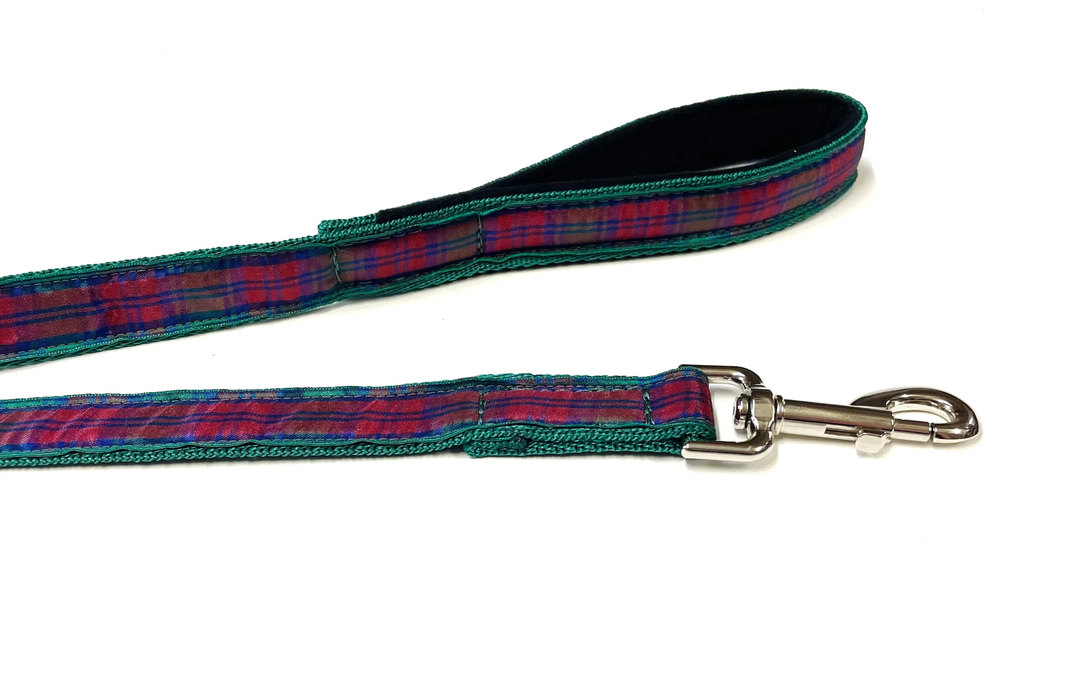 Tartan Dog Lead 1.1 Metre Long Padded Handle Dog Lead 25mm Wide