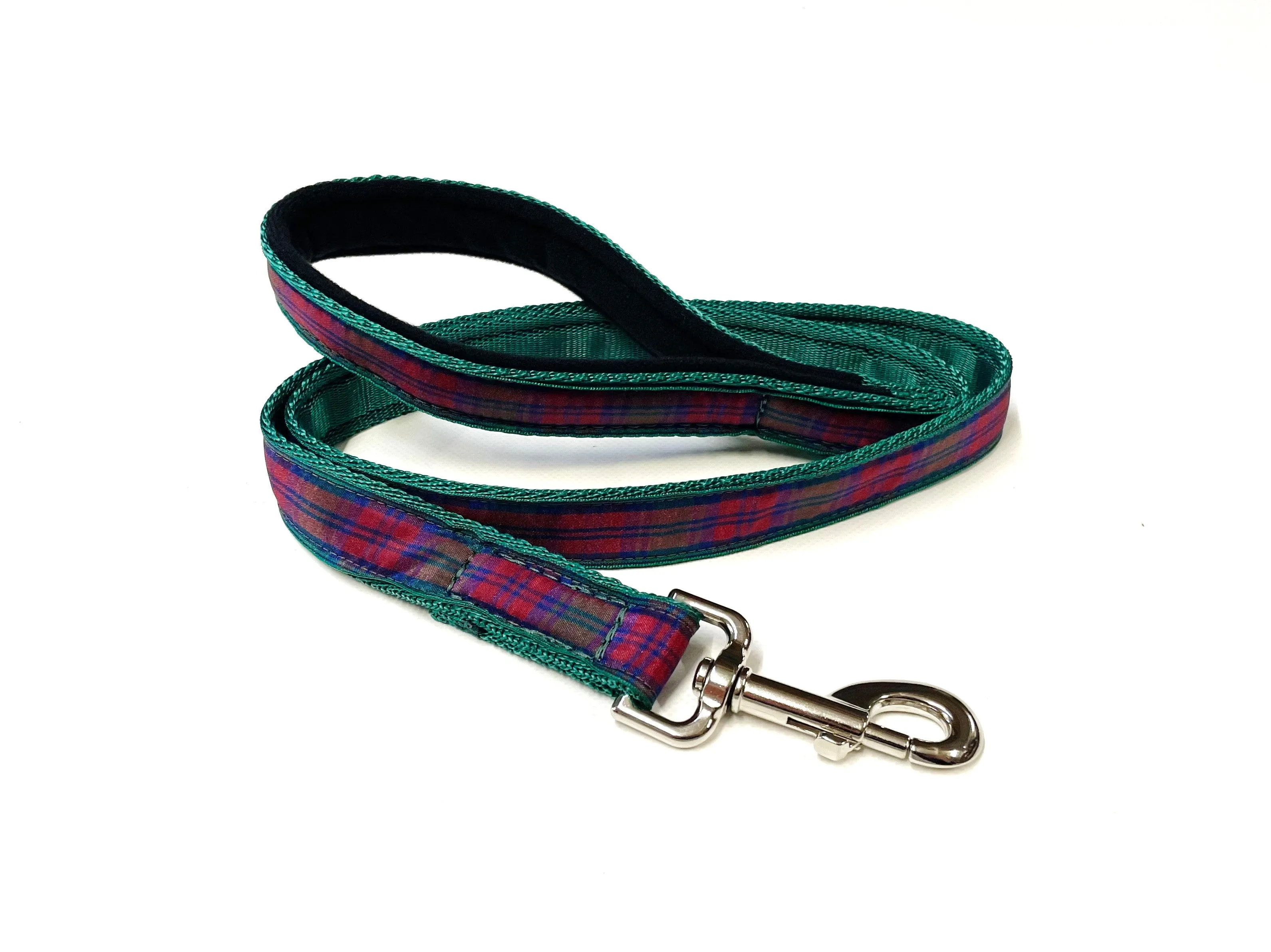 Tartan Dog Lead 1.1 Metre Long Padded Handle Dog Lead 25mm Wide