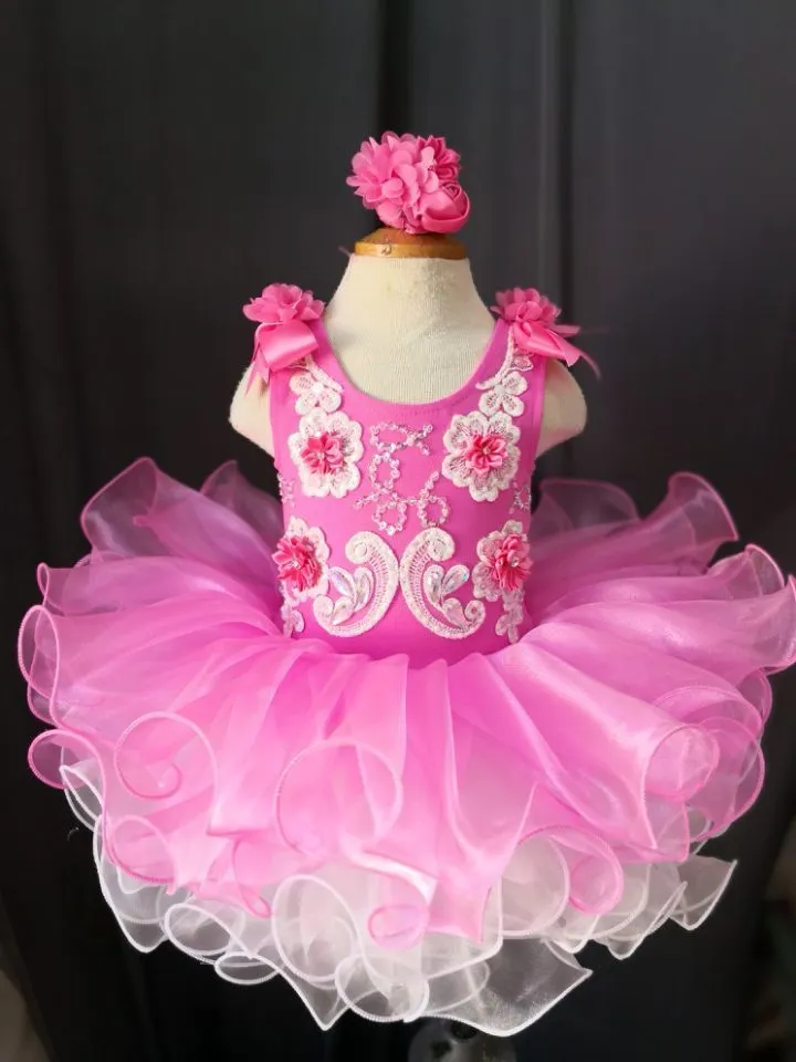 Toddler/Baby Girl/Infant/Little Princess Natural Pageant Dress With Hair Bow