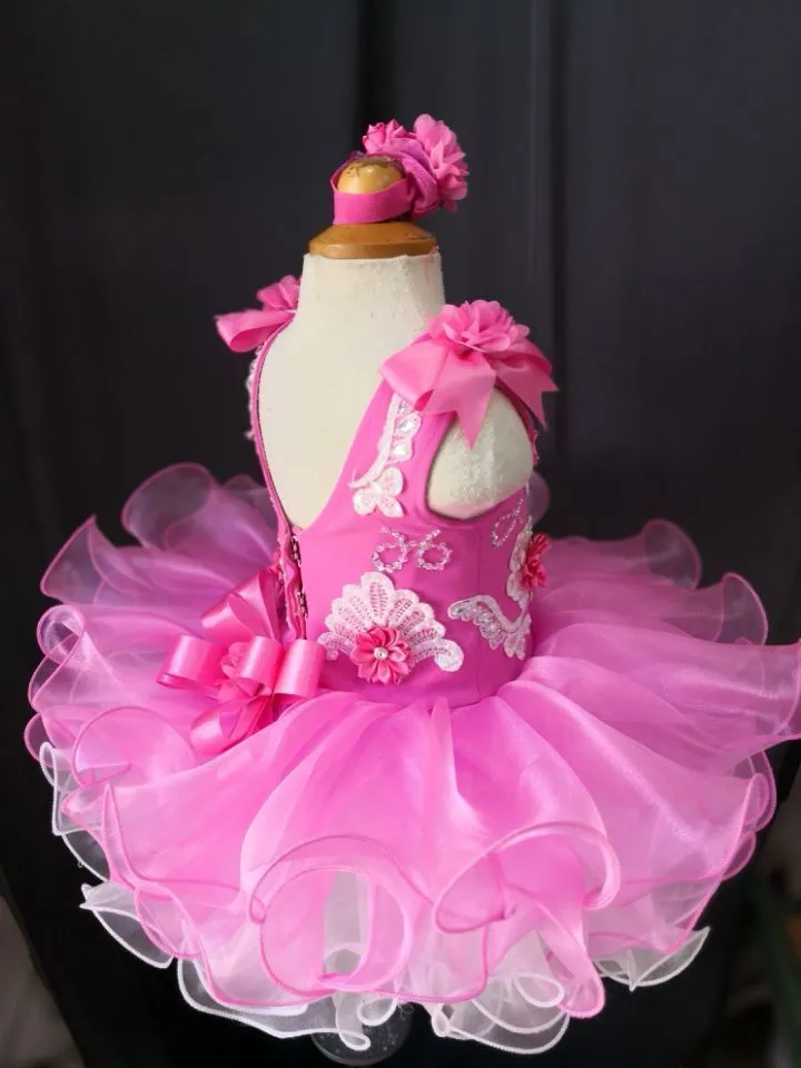 Toddler/Baby Girl/Infant/Little Princess Natural Pageant Dress With Hair Bow