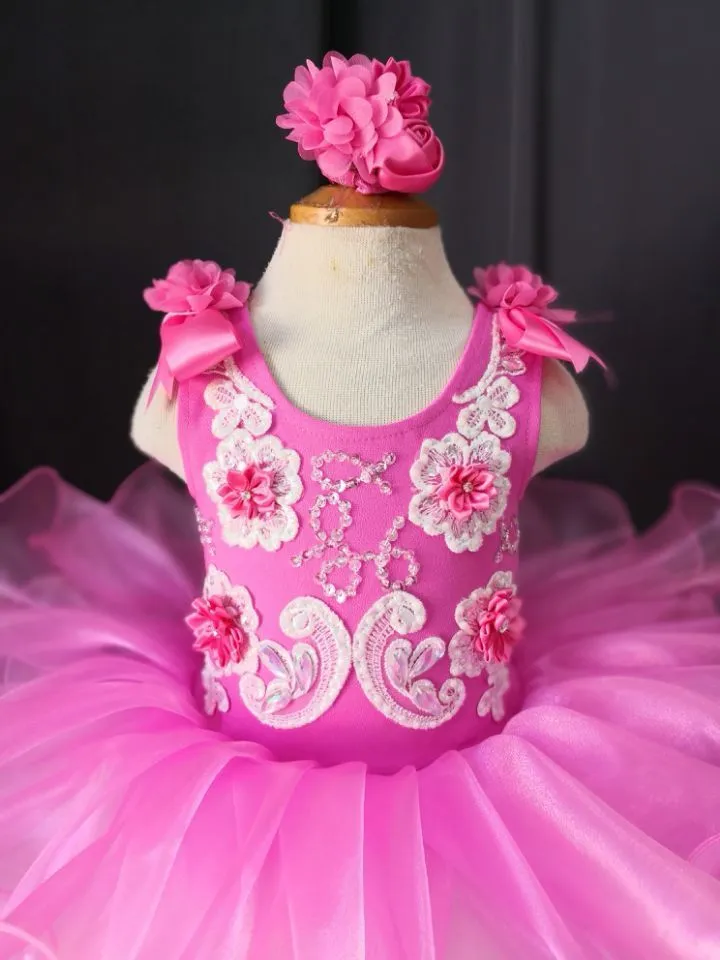 Toddler/Baby Girl/Infant/Little Princess Natural Pageant Dress With Hair Bow