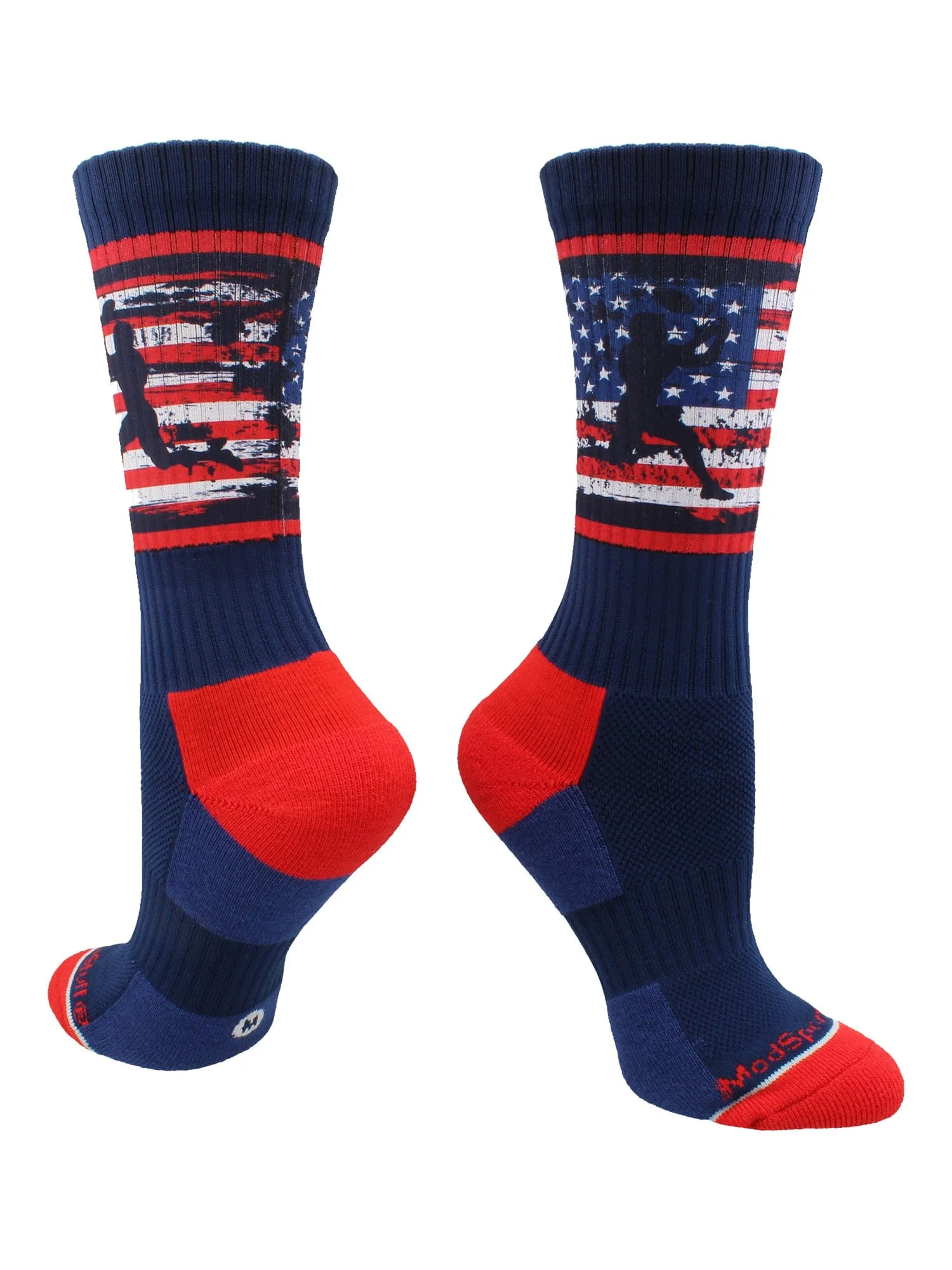 USA Football Socks with American Flag and Player Crew length