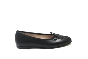 Valencia Black Leather Ballet Flat