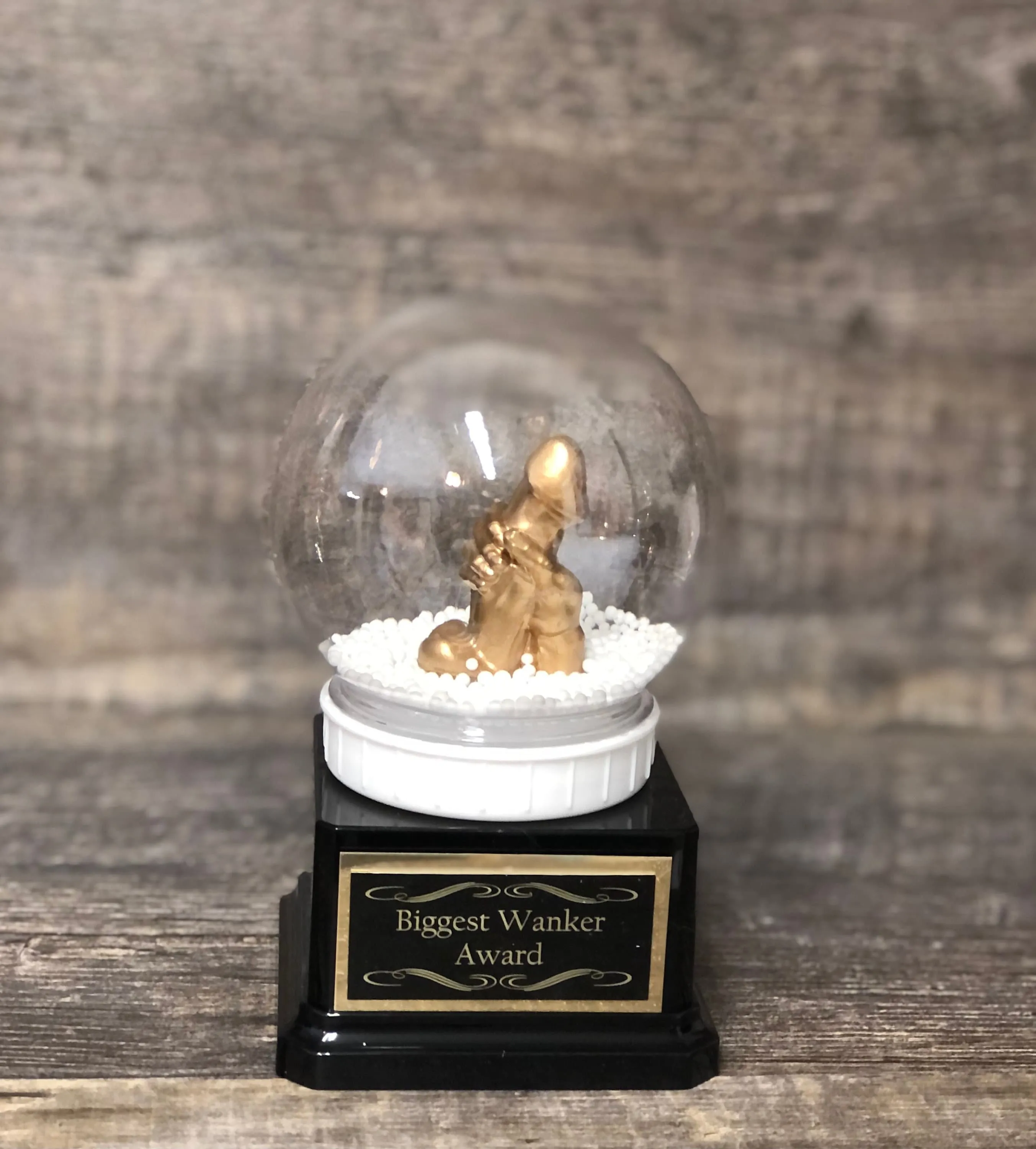 WANKER Snow Globe Funny Penis Trophy Funny Gift Award You're A Dick Biggest Wanker Trophy FFL LOSER Trophy Secret Santa Funny Gag Gift Penis