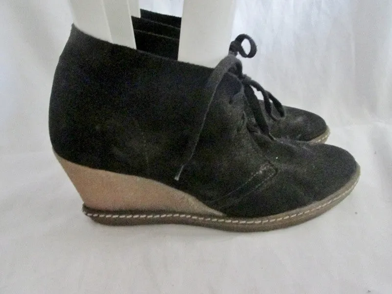 Womens J. CREW ITALY Ankle Chukka Suede BOOT Shoe CHESTNUT BLACK 8