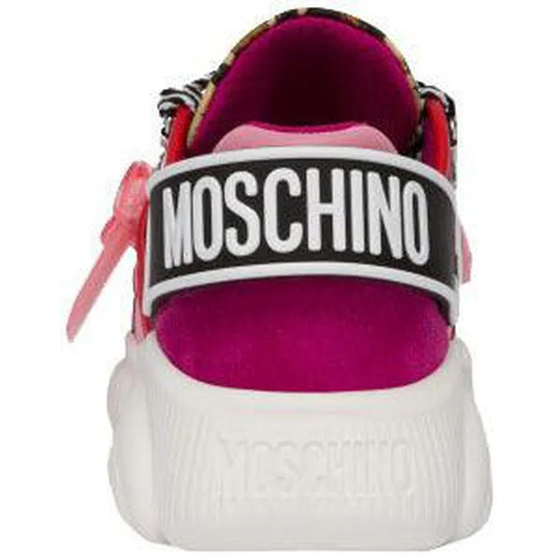 Women's Moschino Couture Leopard Roller Skates Teddy Shoes Pink 10/40