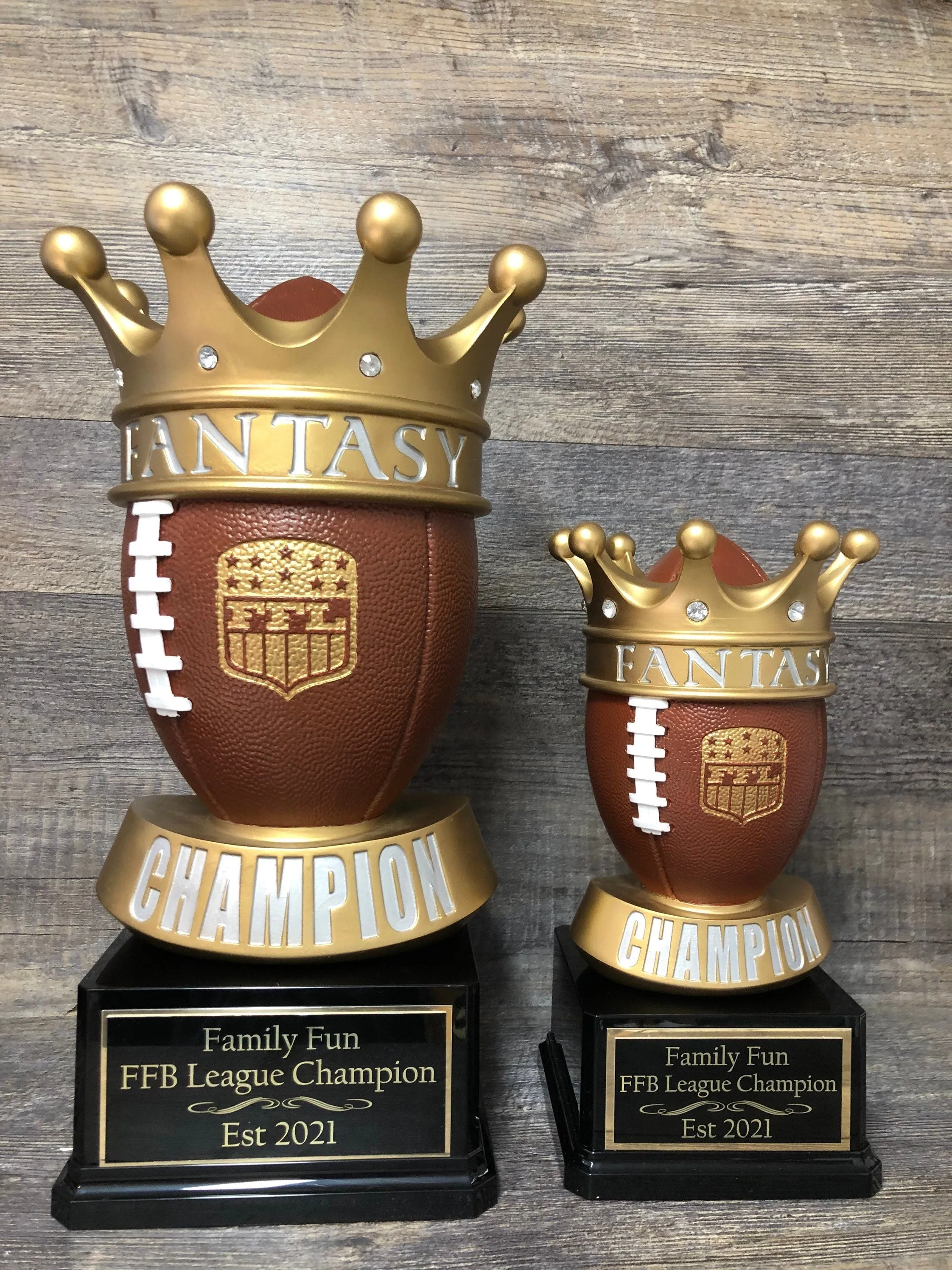 XL Fantasy Football Trophy FFL Trophy ** See DESCRIPTION ** 16" League Champion Champ Trophy Crown Football League