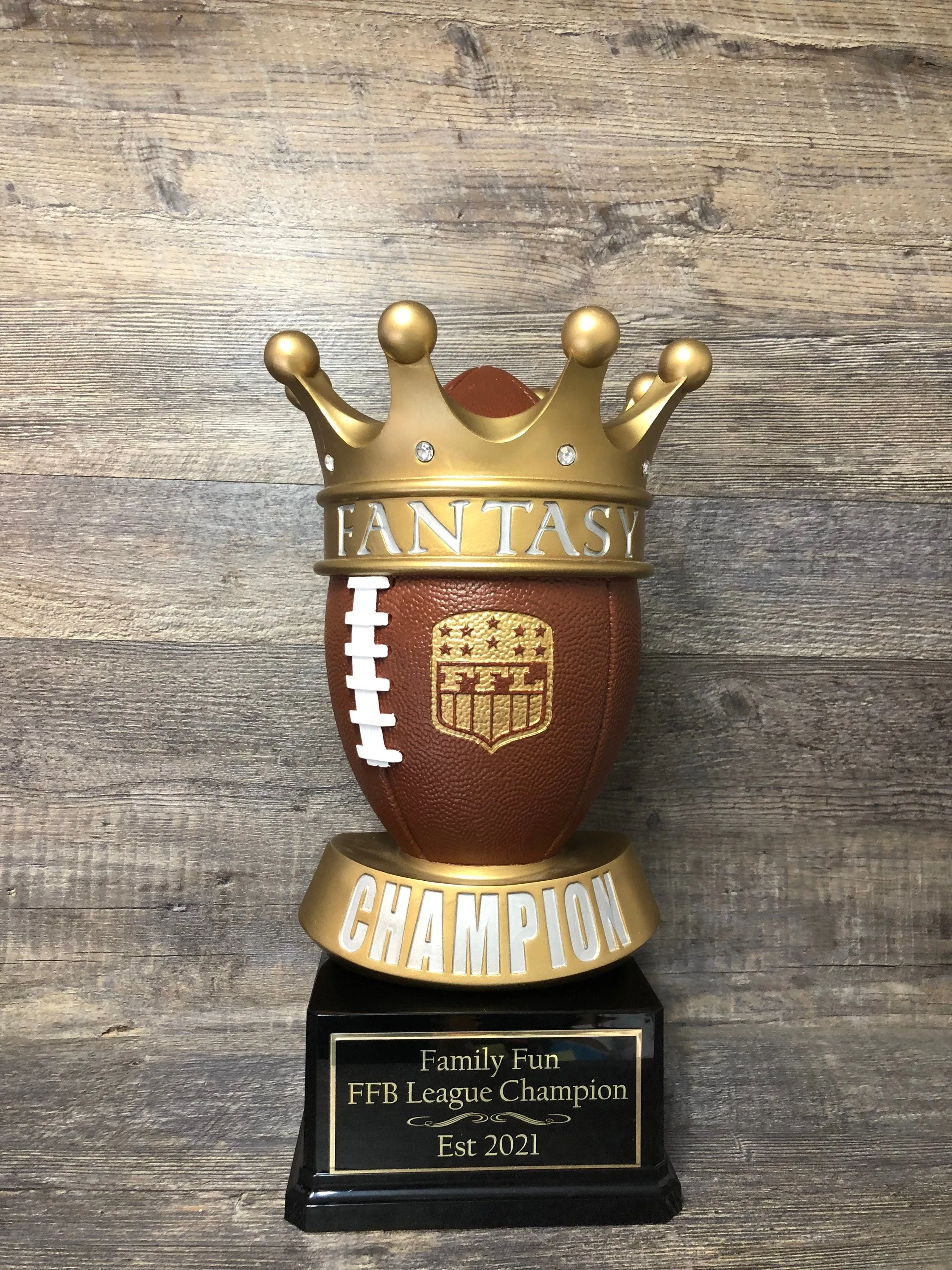 XL Fantasy Football Trophy FFL Trophy ** See DESCRIPTION ** 16" League Champion Champ Trophy Crown Football League